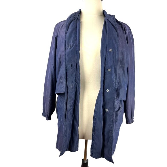 Vintage 80's Navy Blue Rainshedder Jacket, Women's Size 14W - Picture 2 of 13